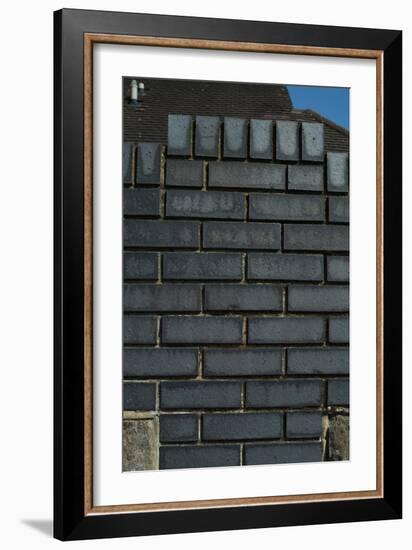 Close Up of a Grey Engineering Brick Wall-Natalie Tepper-Framed Photo