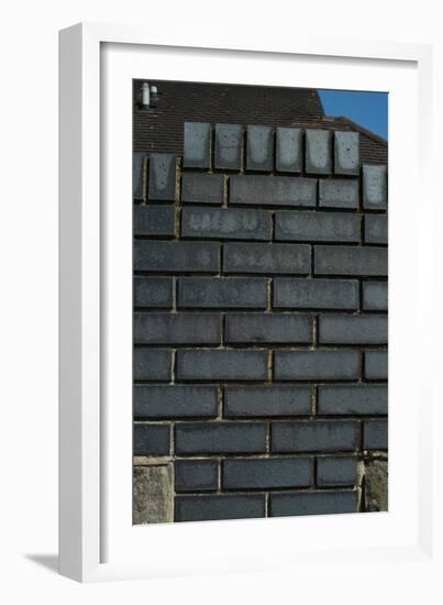 Close Up of a Grey Engineering Brick Wall-Natalie Tepper-Framed Photo