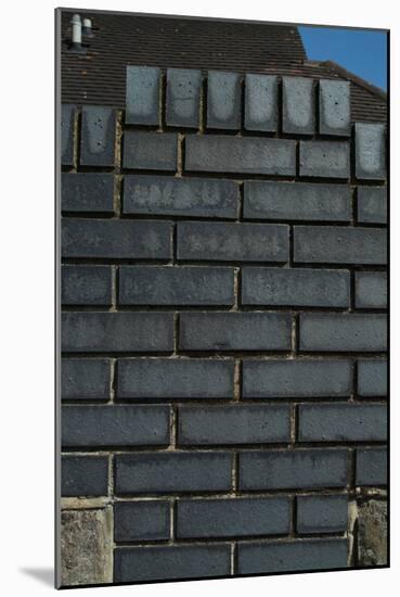 Close Up of a Grey Engineering Brick Wall-Natalie Tepper-Mounted Photo