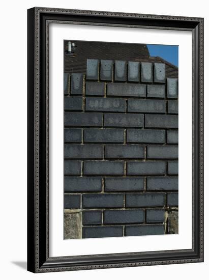 Close Up of a Grey Engineering Brick Wall-Natalie Tepper-Framed Photo