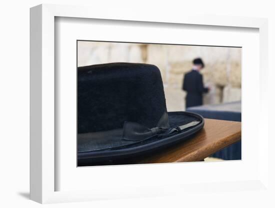 Close-Up of a Hasidic Jew's Hat at the Western Wall-Jon Hicks-Framed Photographic Print
