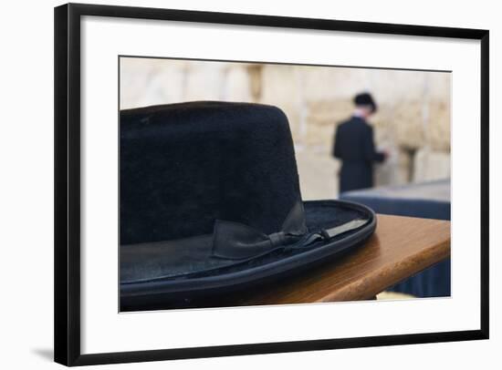 Close-Up of a Hasidic Jew's Hat at the Western Wall-Jon Hicks-Framed Photographic Print