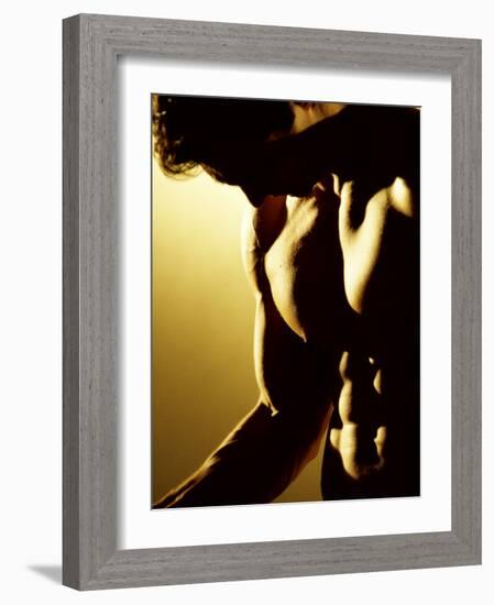 Close-up of a Man Exercising-null-Framed Photographic Print