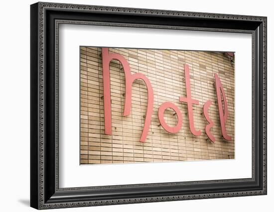 Close Up of a Motel Sign, Pontiac, Illinois, USA. Route 66-Julien McRoberts-Framed Photographic Print