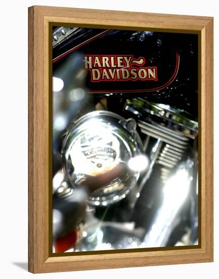 Close-up of a Motorcycle-null-Framed Premier Image Canvas