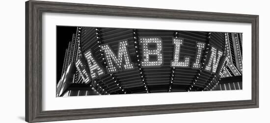 Close-Up of a Neon Sign of Gambling, Las Vegas, Clark County, Nevada, USA-null-Framed Photographic Print