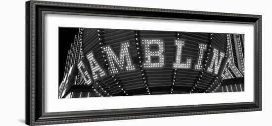 Close-Up of a Neon Sign of Gambling, Las Vegas, Clark County, Nevada, USA-null-Framed Photographic Print