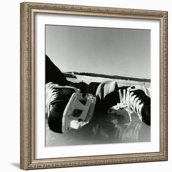 Close-up of a Pair of Ice Skates-null-Framed Photographic Print