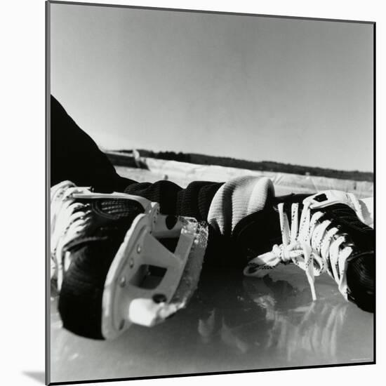 Close-up of a Pair of Ice Skates-null-Mounted Photographic Print