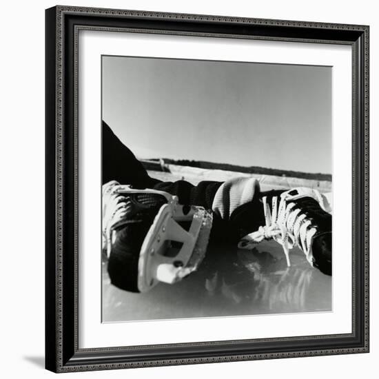 Close-up of a Pair of Ice Skates-null-Framed Photographic Print