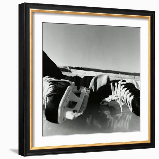 Close-up of a Pair of Ice Skates-null-Framed Photographic Print