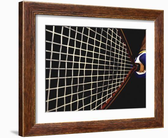 Close-up of a Person Holding a Tennis Racket-null-Framed Photographic Print