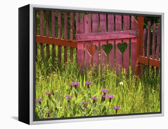 Close-up of a Picket Fence Gate-null-Framed Premier Image Canvas