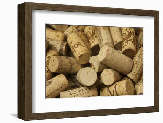 Close-Up of a Pile of Wine Cork Collection-Bill Bachmann-Framed Photographic Print