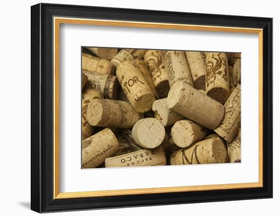 Close-Up of a Pile of Wine Cork Collection-Bill Bachmann-Framed Photographic Print