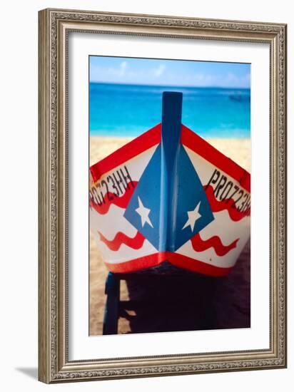 Close up of a Puerto Rican Fishing Boat-George Oze-Framed Photographic Print