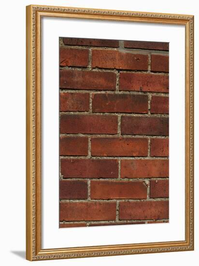 Close Up of a Red Clay Brick and Mortar Wall-Natalie Tepper-Framed Photo