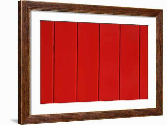 Close Up of a Red Painted Timber Building-Natalie Tepper-Framed Photo