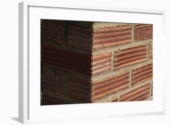 Close Up of a Surface Patterned Brick Wall-Natalie Tepper-Framed Photo