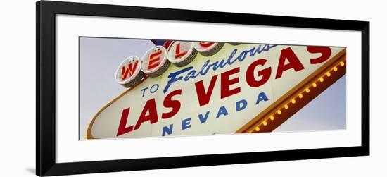 Close-up of a Welcome Sign, Las Vegas, Nevada, USA-null-Framed Photographic Print