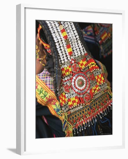 Close-up of a Woman's Headdress, Kalash Ku'Pa, Joshi (Spring Festival), Bumburet Valley, Pakistan-Upperhall Ltd-Framed Photographic Print