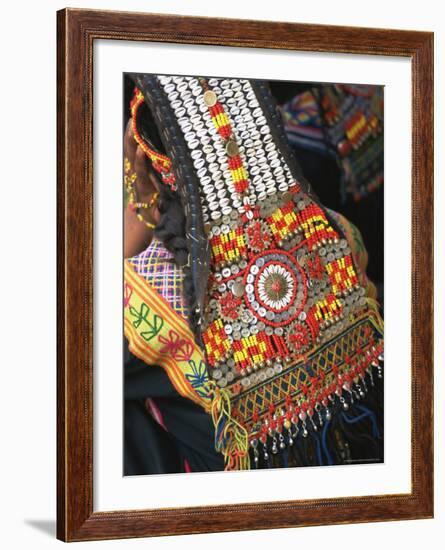 Close-up of a Woman's Headdress, Kalash Ku'Pa, Joshi (Spring Festival), Bumburet Valley, Pakistan-Upperhall Ltd-Framed Photographic Print