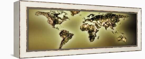 Close-Up of a World Map-null-Framed Premier Image Canvas