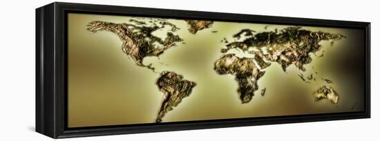 Close-Up of a World Map-null-Framed Premier Image Canvas