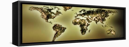 Close-Up of a World Map-null-Framed Premier Image Canvas