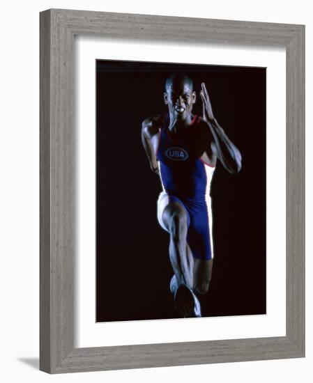 Close-up of a Young Man Running-null-Framed Photographic Print