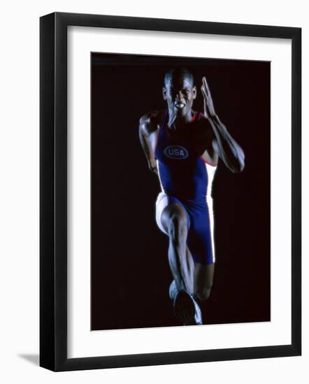 Close-up of a Young Man Running-null-Framed Photographic Print