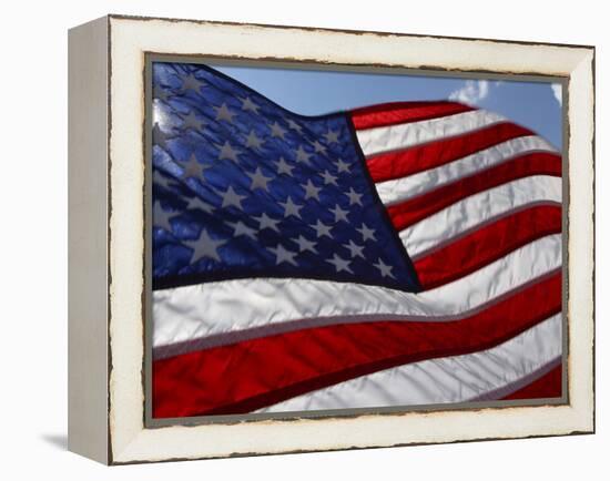 Close-up of American Flag-null-Framed Premier Image Canvas