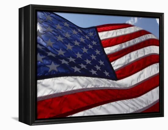 Close-up of American Flag-null-Framed Premier Image Canvas