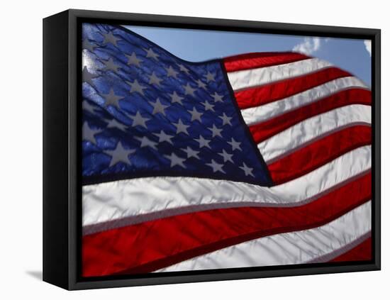 Close-up of American Flag-null-Framed Premier Image Canvas