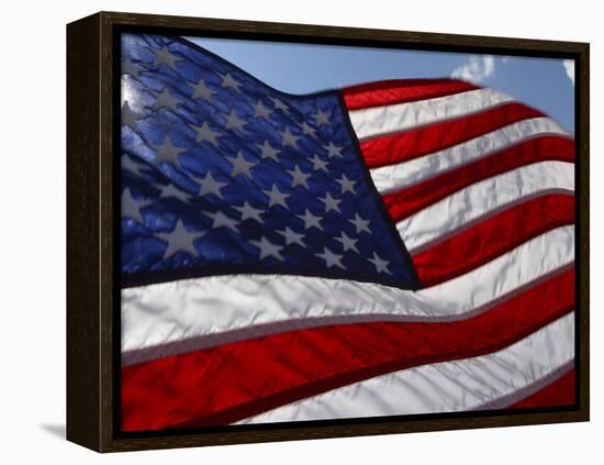 Close-up of American Flag-null-Framed Premier Image Canvas