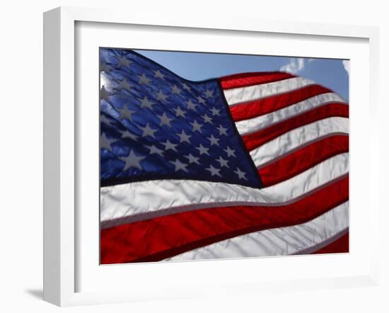 Close-up of American Flag-null-Framed Photographic Print