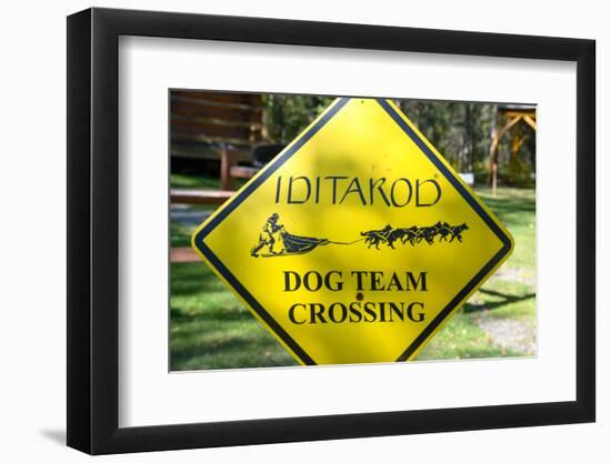 Close-up of an Iditarod Crossing Sign, Alaska-Rick Daley-Framed Photographic Print