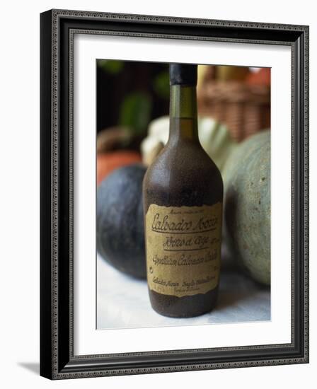 Close-Up of an Old Bottle of Calvados from Normandy, France, Europe-Michelle Garrett-Framed Photographic Print