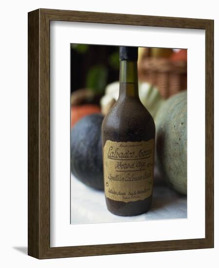 Close-Up of an Old Bottle of Calvados from Normandy, France, Europe-Michelle Garrett-Framed Photographic Print