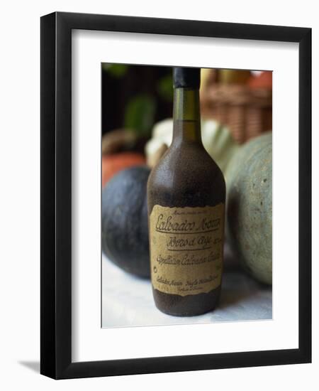 Close-Up of an Old Bottle of Calvados from Normandy, France, Europe-Michelle Garrett-Framed Photographic Print