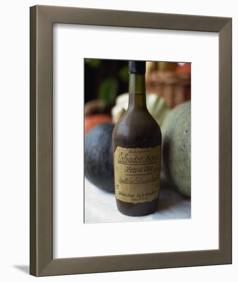 Close-Up of an Old Bottle of Calvados from Normandy, France, Europe-Michelle Garrett-Framed Photographic Print