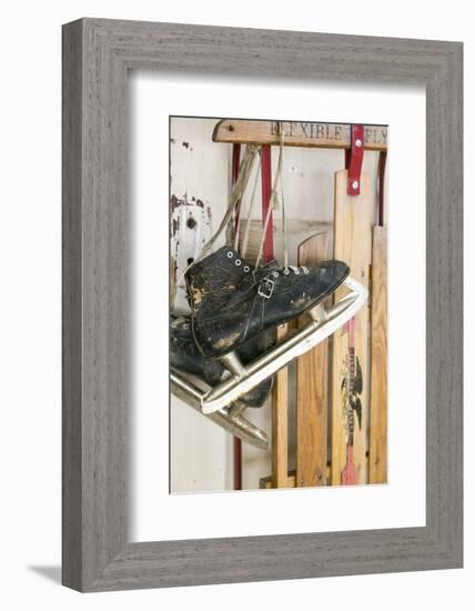 Close Up of Antique Ice Skates, Tucumcari, New Mexico, USA-Julien McRoberts-Framed Photographic Print