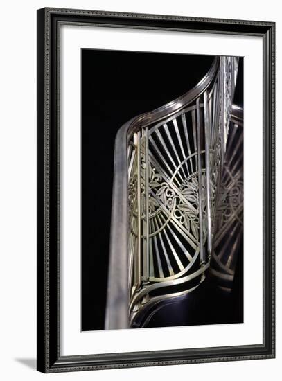 Close-Up of Art Deco Stairway Metalwork, Two North Riverside Plaza, 400 West Madison Street-null-Framed Photographic Print