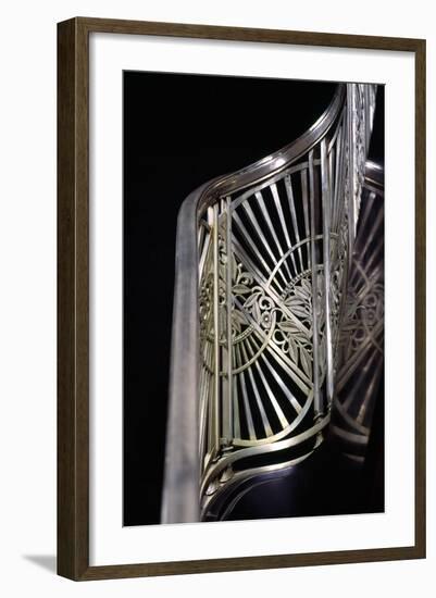 Close-Up of Art Deco Stairway Metalwork, Two North Riverside Plaza, 400 West Madison Street-null-Framed Photographic Print
