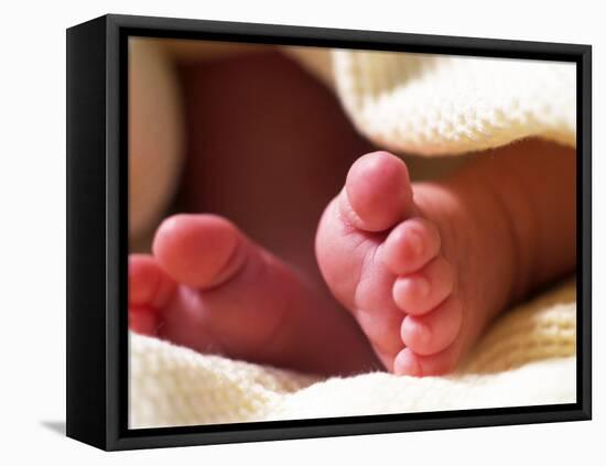 Close-up of Baby's Feet-Mitch Diamond-Framed Premier Image Canvas