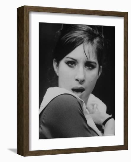 Close Up of Barbra Streisand in Scene from Stage Production "I Can Get It for You Wholesale."-George Silk-Framed Premium Photographic Print