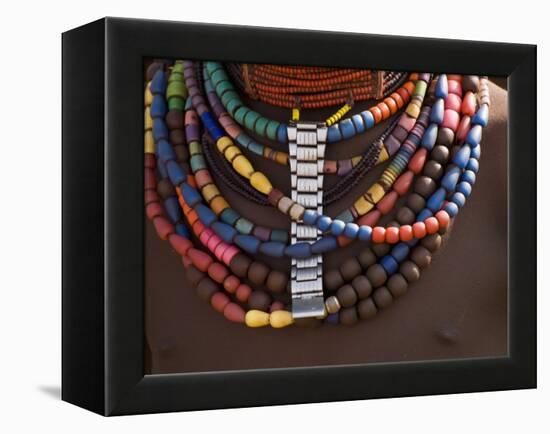 Close-Up of Bead Necklaces of a Hamer Woman, Turmi, Omo Region, Ethiopia, Africa-Carlo Morucchio-Framed Premier Image Canvas