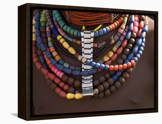 Close-Up of Bead Necklaces of a Hamer Woman, Turmi, Omo Region, Ethiopia, Africa-Carlo Morucchio-Framed Premier Image Canvas