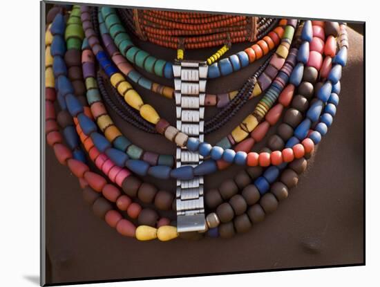 Close-Up of Bead Necklaces of a Hamer Woman, Turmi, Omo Region, Ethiopia, Africa-Carlo Morucchio-Mounted Photographic Print