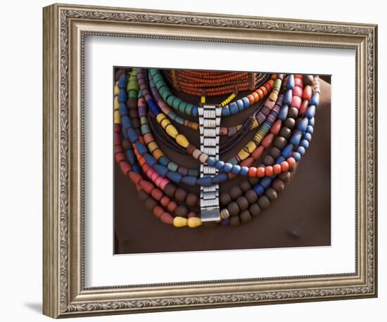 Close-Up of Bead Necklaces of a Hamer Woman, Turmi, Omo Region, Ethiopia, Africa-Carlo Morucchio-Framed Photographic Print